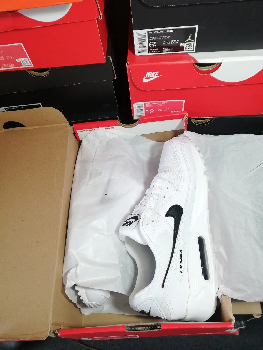 NIKE AIR MAX 90S ESSENTIAL WHITE-BLACK WOMEN US SIZE 9 BRAND NEW IN BOX - Picture 3 of 13